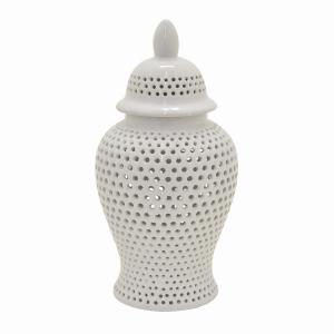 Plutus PBTH94440 Ceramic Jar In White Porcelain