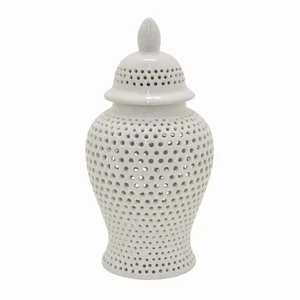 Plutus Brands White Porcelain Decorative Ceramic Jar by