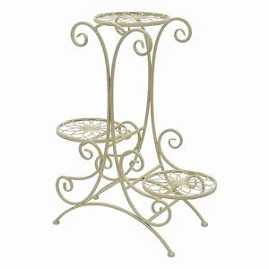 PBTH94290 | Plutus Brands Elegant White Metal 3-Tier