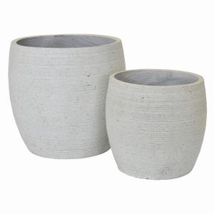 Plutus PBTH94778 Planter Set Of 2 In White Resin