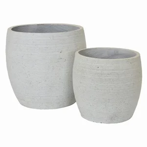 PBTH94778 | Plutus Brands White Resin Planter Set of 2 by