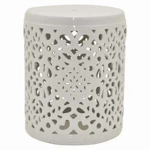 PBTH94449 | Plutus Brands Elegant White Ceramic Plant Stand