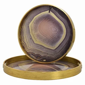 PBTH92515 | Plutus Brands Elegant Multi-Colored Glass Tray