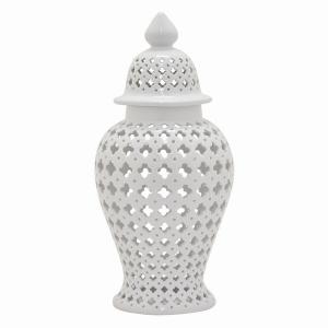 Plutus PBTH92910 Ceramic Jar- White In White Porcelain