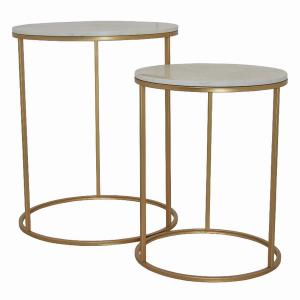 Plutus PBTH92414 Metal Plant Stand In Gold Metal Set Of 2