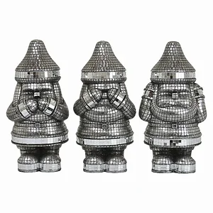 PBTH93754 | Plutus Brands Set of 3 Silver Resin Gnomes for