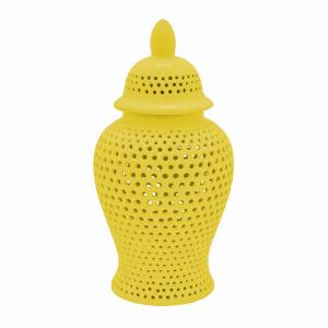 Plutus PBTH94458 Ceramic Jar - Yellow In Yellow Porcelain