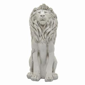 Plutus PBTH94007 Lion Sitting In White Resin