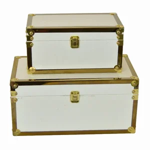 PBTH94734 | Plutus Brands Elegant White Wooden Box Set of 2