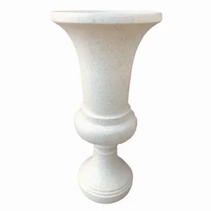PBTH93964 | Plutus Brands White Resin Terrazzo Planter by