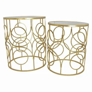 PBTH92928 | Plutus Brands Set of 2 Gold Metal Mirrored
