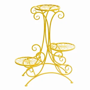 PBTH94292 | Plutus Brands Elegant Yellow Metal 3 Tier