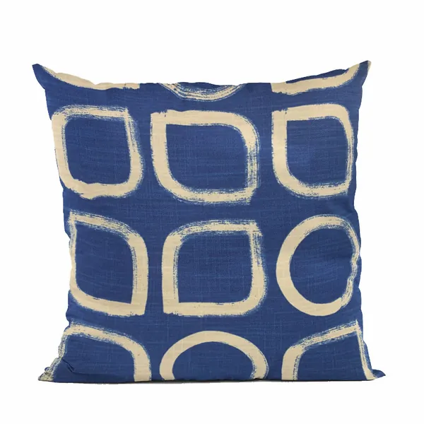 Plutus PBRA2511-2026-DP Plutus Blue Block Dot Luxury Throw Pillow