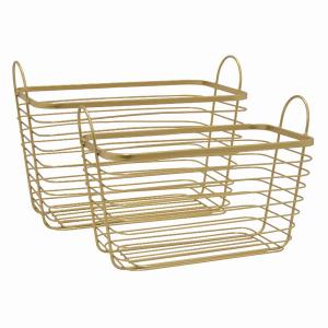 Plutus PBTH92236 Metal Basket -set Of 2 In Gold Metal