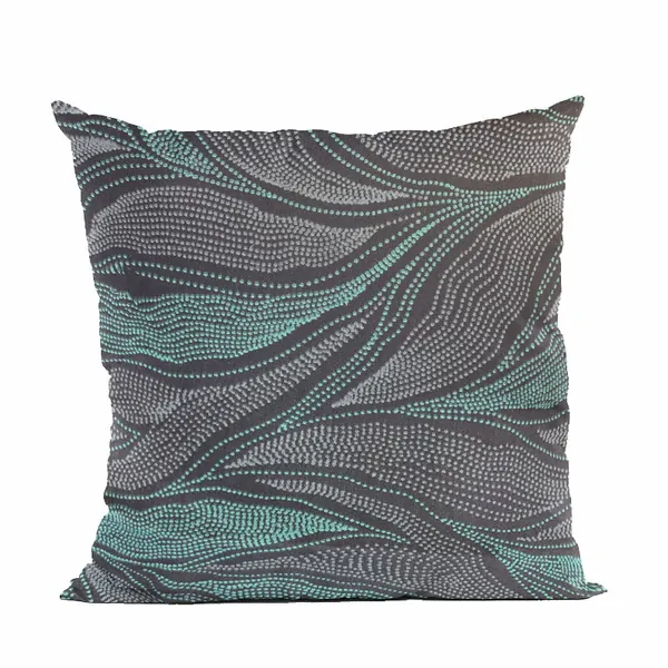 Plutus PBRA2487-1616-DP Plutus Blue Leafs Floral Luxury Throw Pillow