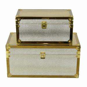 Plutus PBTH94733 Wood Box  In Bronze Wood Set Of 2