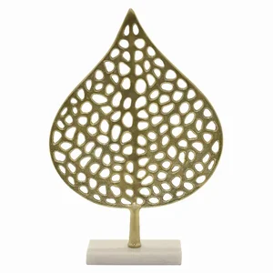 PBTH92974 | Plutus Brands Elegant Gold Metal Leaf Sculpture