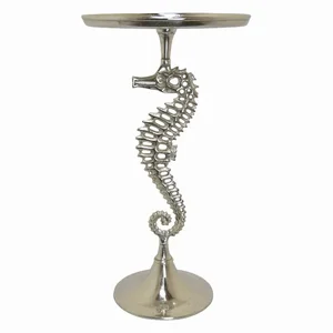 PBTH93687 | Plutus Brands Silver Metal Seahorse Accent