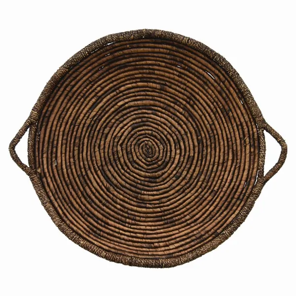 Plutus PBTH92636 Water Hyacinth Tray In Brown Natural Fiber