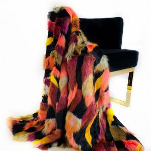 Plutus PBDT1602-8090-TC Plutus Burgundy, Black  Exotic Parrot Faux Fur