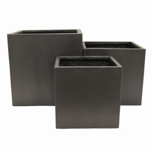 Plutus PBTH93950 Planter Black In Black Resin Set Of 3