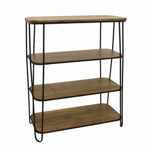 Plutus PBTH94499 Metalwood Plant Stand In Brown Metal