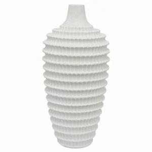 Plutus PBTH94155 Textured Vase In White Resin