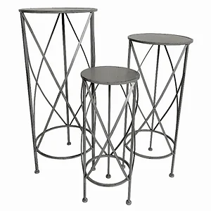 PBTH93016 | Plutus Brands Elegant Round Gray Metal Plant