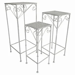 PBTH93014 | Plutus Brands Elegant White Metal Plant Stand