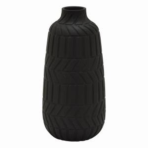 Plutus PBTH93726 Vase - Matte Black In Black Resin