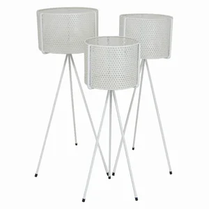 PBTH94690 | Plutus Brands Elegant White Metal Plant Stand
