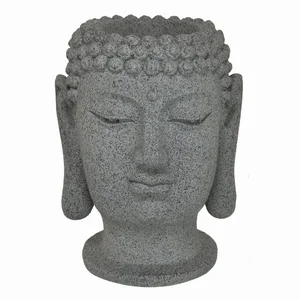 PBTH92390 | Plutus Brands Gray Resin Buddha Head Planter by