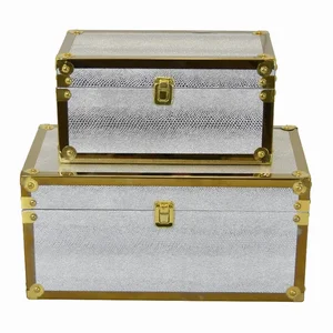 PBTH94737 | Plutus Brands Elegant Silver Wood Storage Box