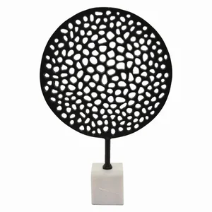 PBTH93172 | Plutus Brands Modern Black Metal Round