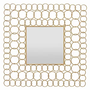 PBTH93351 | Plutus Brands Elegant Gold Metal Wall Mirror by