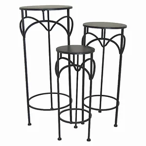 PBTH92362 | Plutus Brands Elegant Black Metal Plant Stand