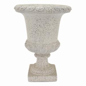 Plutus PBTH92324 Footed Urn-gray In White Resin