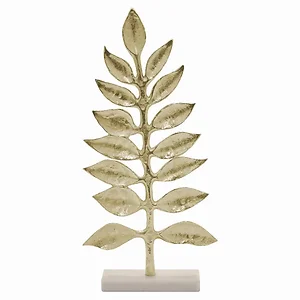 PBTH92983 | Plutus Brands Gold Metal Leaf Sculpture with