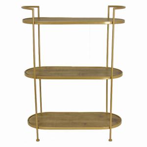 Plutus PBTH93945 Wood Metal Plant Stand In Gold Metal