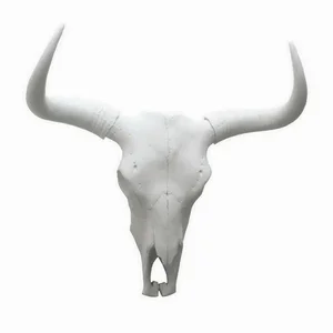 PBTH93812 | Plutus Brands Plutus White Resin Bison Skull