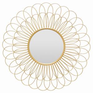 Plutus PBTH92790 Wall Mirror Petal Design In Gold Metal