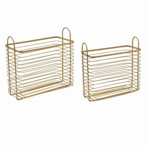 Plutus PBTH92101 Metal Basket Set Of 2 In Gold Metal