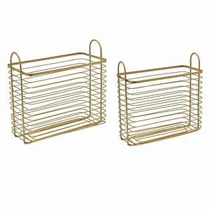 PBTH92101 | Plutus Brands Elegant Gold Metal Basket Set of