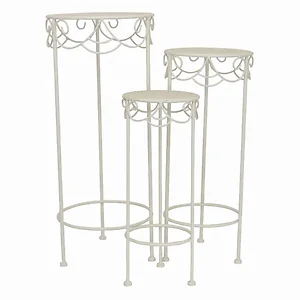 PBTH92398 | Plutus Brands Elegant White Metal Plant Stand