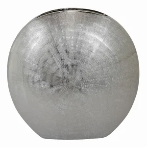 PBTH92495 | Plutus Brands Elegant Silver Porcelain Vase
