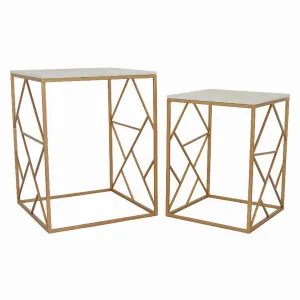 Plutus PBTH92413 Metal Plant Stand In Gold Metal Set Of 2