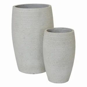 Plutus PBTH94775 Standing Planter Set Of 2 In White Resin