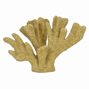 PBTH94416 | Plutus Brands Gold Coral Resin Decoration by