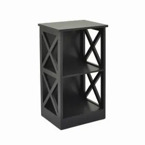 Plutus PBTH92946 Storage Rack-black In Black Wood