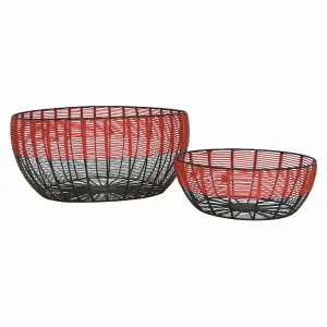 Plutus PBTH93086 Metal Basket In Multi-colored Metal Set Of 2